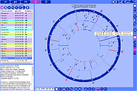 Asteroids. Dual chart at dynamic selection conditions ('Conjunctions with Zodiac degrees')