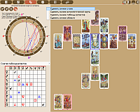 TaroLine. Desktop cards - astrological chart and aspects